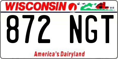 WI license plate 872NGT