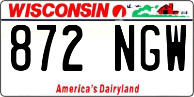 WI license plate 872NGW