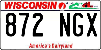 WI license plate 872NGX