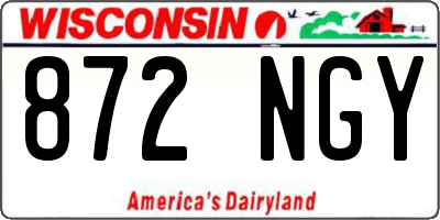 WI license plate 872NGY