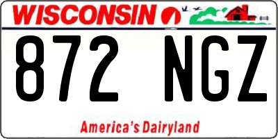 WI license plate 872NGZ