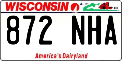 WI license plate 872NHA