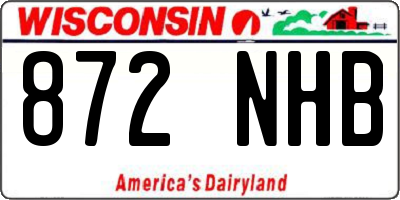 WI license plate 872NHB