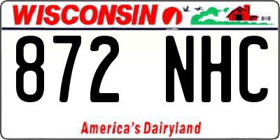 WI license plate 872NHC