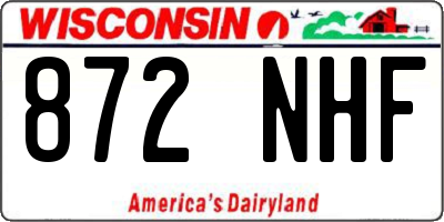 WI license plate 872NHF