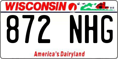 WI license plate 872NHG