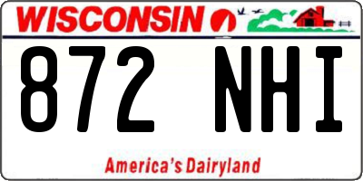 WI license plate 872NHI