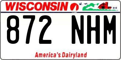 WI license plate 872NHM