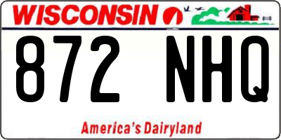 WI license plate 872NHQ