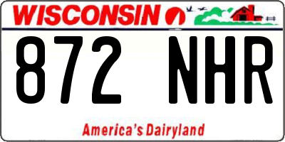 WI license plate 872NHR