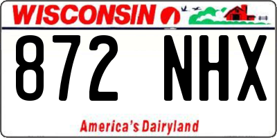 WI license plate 872NHX