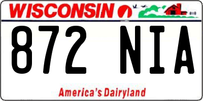 WI license plate 872NIA