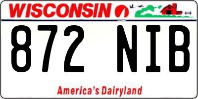 WI license plate 872NIB