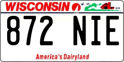 WI license plate 872NIE