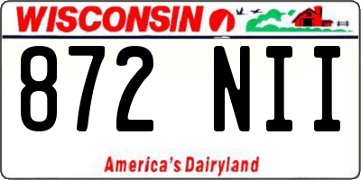 WI license plate 872NII