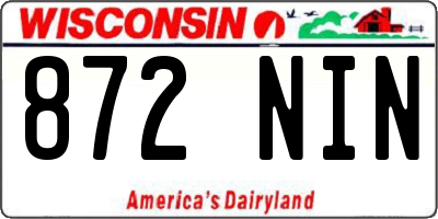 WI license plate 872NIN