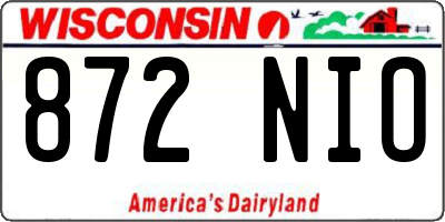 WI license plate 872NIO