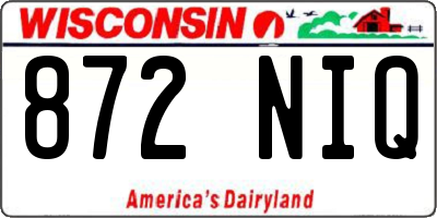 WI license plate 872NIQ