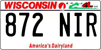 WI license plate 872NIR
