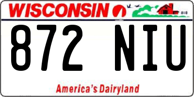 WI license plate 872NIU