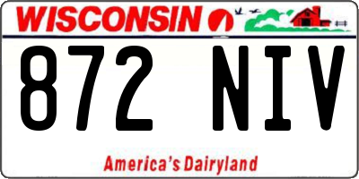 WI license plate 872NIV