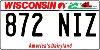 WI license plate 872NIZ