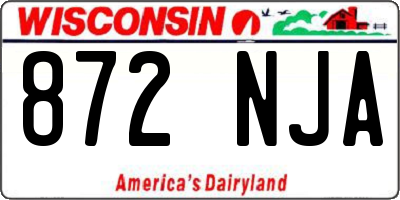 WI license plate 872NJA