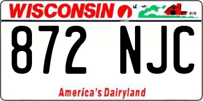 WI license plate 872NJC