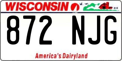 WI license plate 872NJG