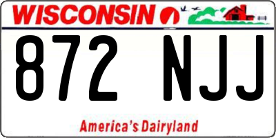 WI license plate 872NJJ