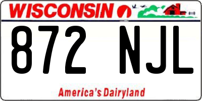WI license plate 872NJL