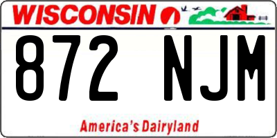 WI license plate 872NJM