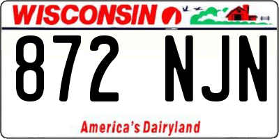WI license plate 872NJN