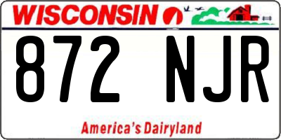 WI license plate 872NJR