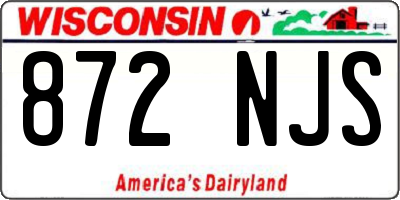 WI license plate 872NJS