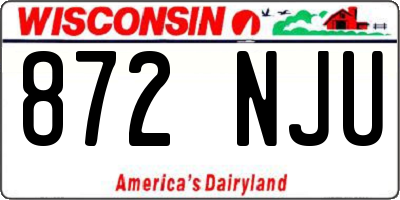 WI license plate 872NJU