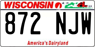WI license plate 872NJW