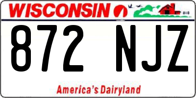 WI license plate 872NJZ