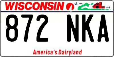 WI license plate 872NKA