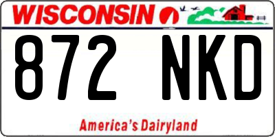 WI license plate 872NKD