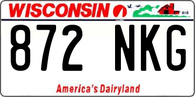 WI license plate 872NKG