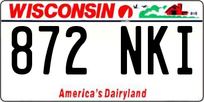 WI license plate 872NKI