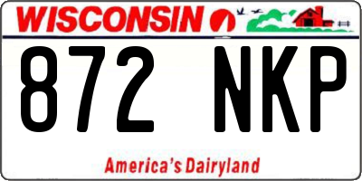 WI license plate 872NKP