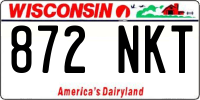 WI license plate 872NKT