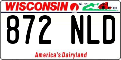 WI license plate 872NLD