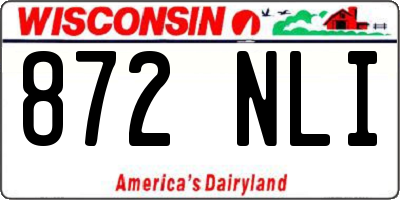 WI license plate 872NLI