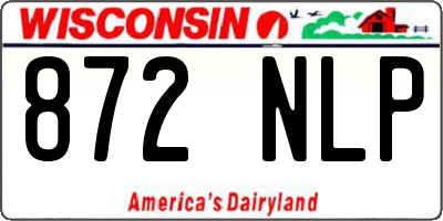 WI license plate 872NLP