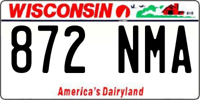 WI license plate 872NMA