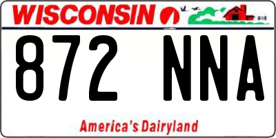 WI license plate 872NNA