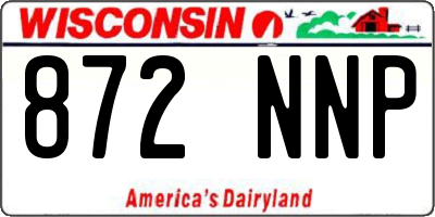 WI license plate 872NNP